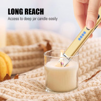 LcFun 2 Pack Candle Lighter USB Rechargeable Electric Plasma Arc Lighters with Safety Lock, Windproof Flameless Long Lighters Matches for Candle, Grill, BBQ, Camping, Gas Stoves (Black, Gold) Black & Gold