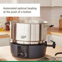 Ball EasyCanner Electric Water Bath Canner, 21-Quart Capacity, Automated Heating, Multicooker & Steamer Functionality New Bath Canner