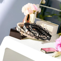 Pearl Hairband for Women, Fashion Decorative Headband with Jeweled Designer Beads, 1 Pack