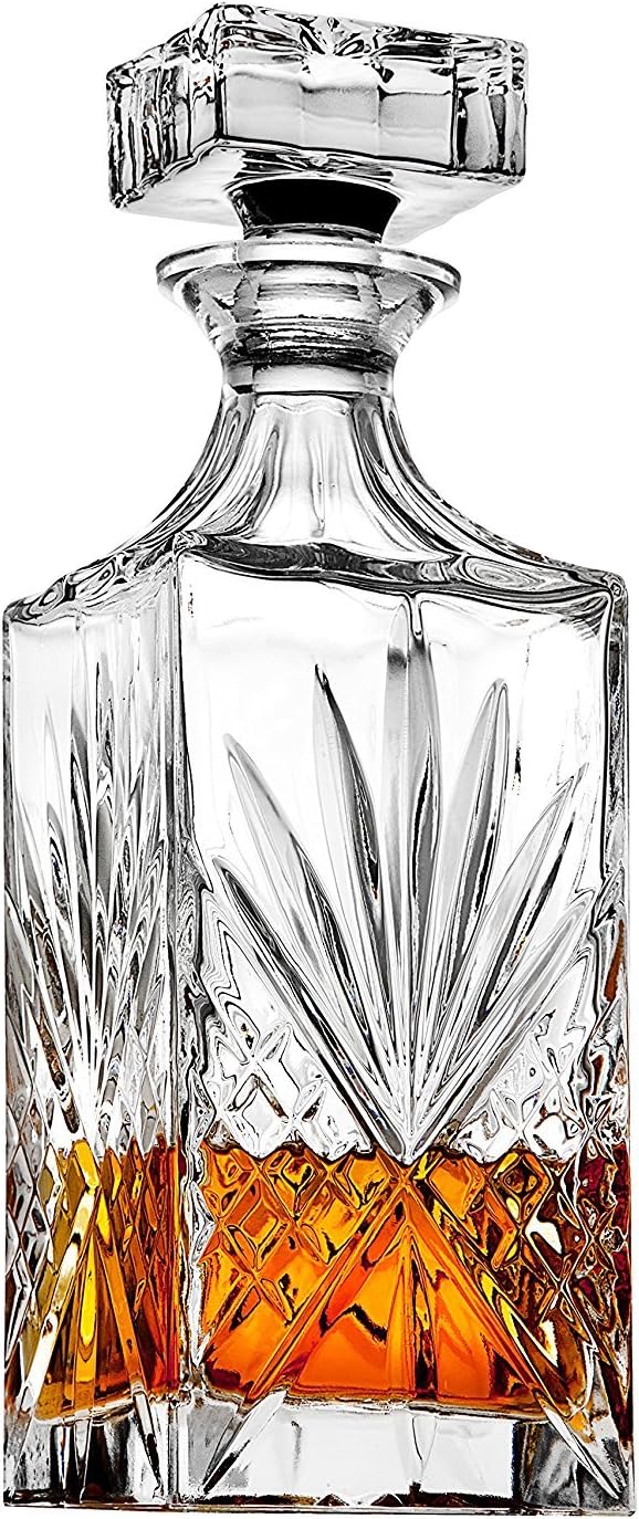 Godinger Dublin Whiskey Decanter, Liquor Decanter, Alcohol Decanter, Beer Decanter, 750ml Clear 25.4 Ounces
