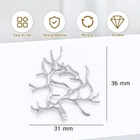 10 Pcs Jewelry Mountings and Settings Branch Shape Pendant Metal Blanks with Prongs for Making DIY Claw Pendant Trays Blank Pendant Necklace Craft Supplies Kit Bulk Pendant Trays
