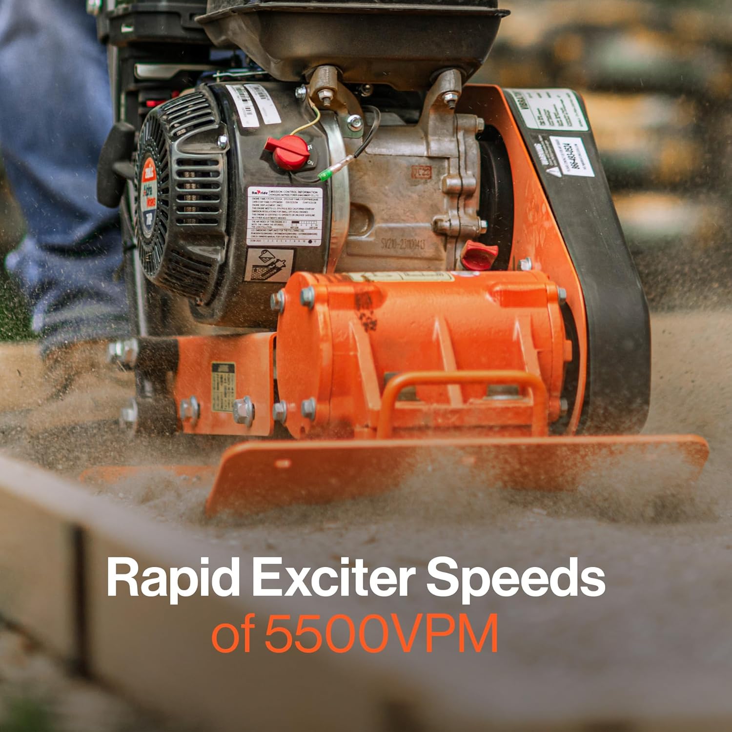 SuperHandy Plate Compactor Rammer 7 HP Gas Engine 4200-Pounds of Compaction Force Rammer Jumping Jack Tamper 20 × 15 Inch Plate for Paving Landscapes Sidewalks Patios EPA/CARB Compliant