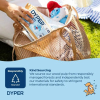DYPER Smurftastic Baby Wipes for Sensitive Skin - 504 Count - 99% Water & Plant-Based, Hypoallergenic Unscented Baby Wipes, Cotton-Enhanced Fragrance Free Diaper Wipes, (6 Pack)
