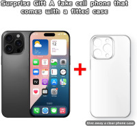 Dummy Fake Phone Model, Looks Like The Real Phone Compatible with Phone 16 PM, for Cell Phone Store Display or Send a Toy Phone for Kids (16ProMax,Black Titanium,The Screen is Printed with Patterns)