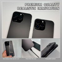 Dummy Fake Phone Model, Looks Like The Real Phone Compatible with Phone 16 PM, for Cell Phone Store Display or Send a Toy Phone for Kids (16ProMax,Black Titanium,The Screen is Printed with Patterns)