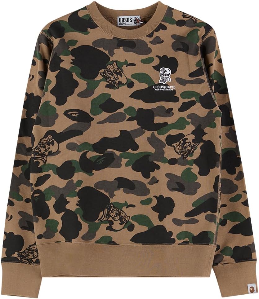 A Bathing Ape, Pre-Loved Men's Bape Ursus Camo Crewneck Sweater Medium Camo