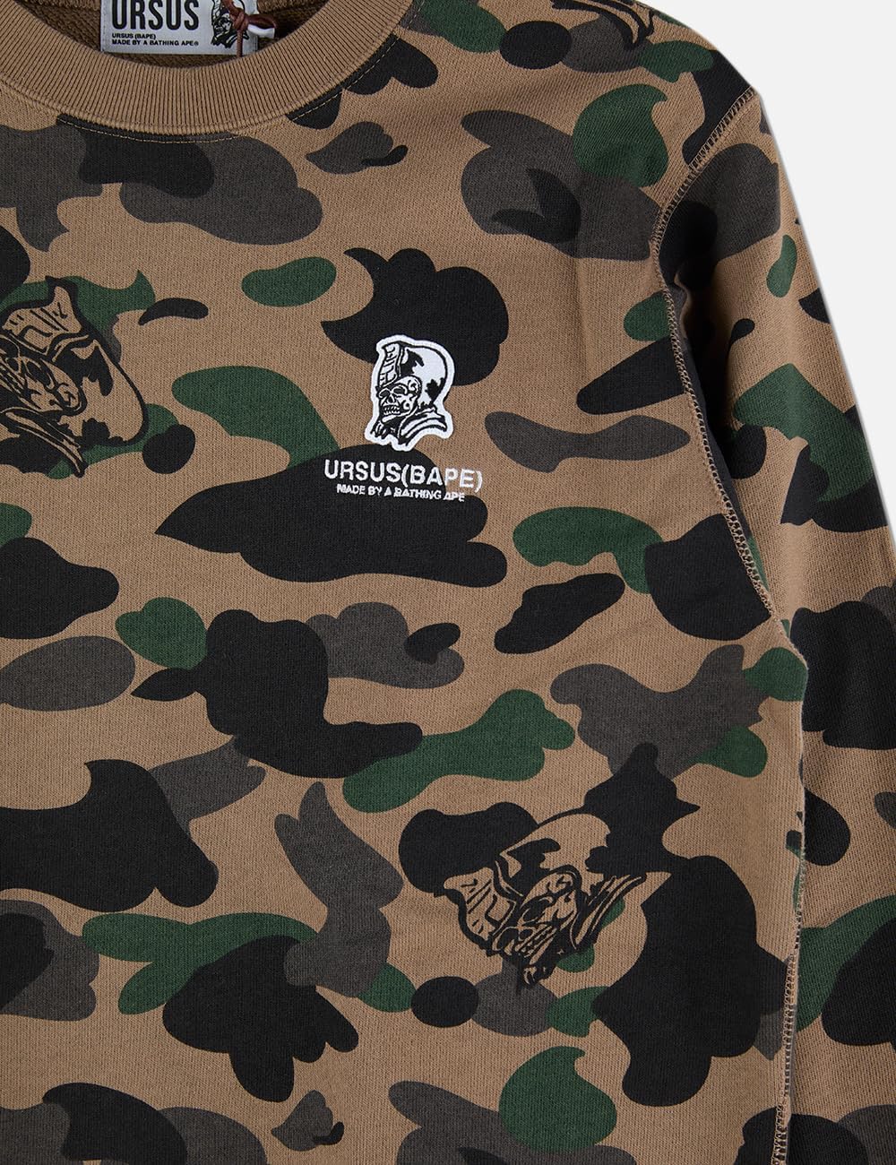 A Bathing Ape, Pre-Loved Men's Bape Ursus Camo Crewneck Sweater Medium Camo