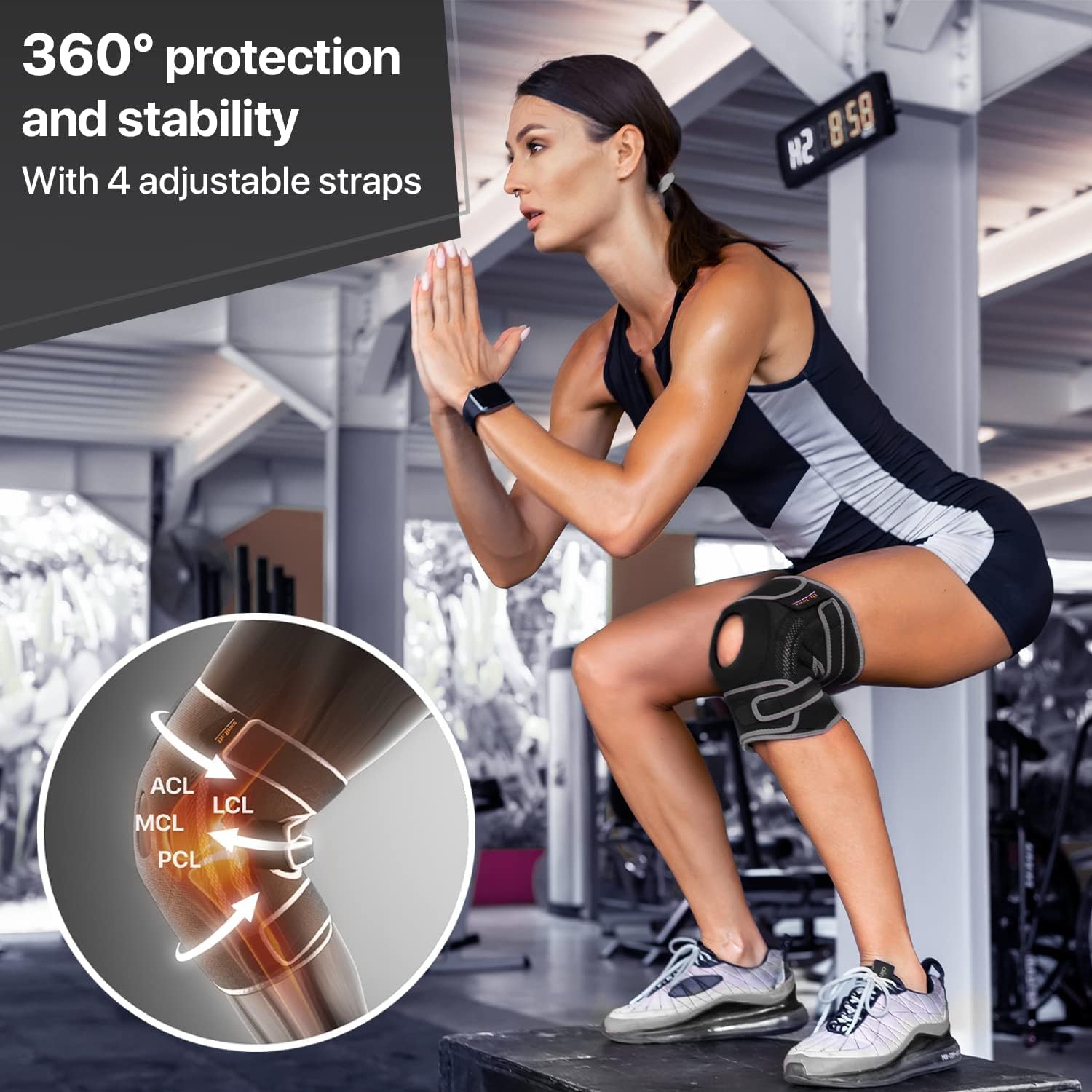 DR. BRACE ELITE Knee Brace with Side Stabilizers & Patella Gel Pads for Maximum Knee Pain Support and fast recovery for men and women-Please Check How To Size Video (Mercury, Large) Large Mercury