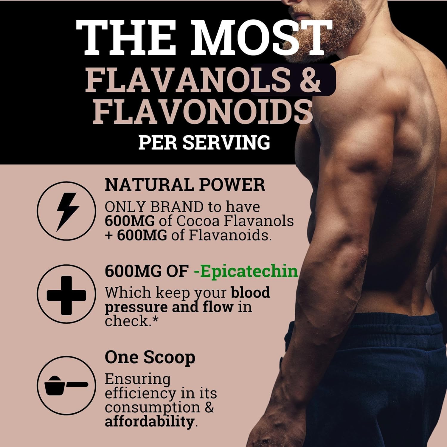 Black Forest High Flavanol Cocoa Powder (1200mg Flavanols & Flavonoids Supplements)10X More Flavanols (Epicatechin) Than Cocoa & 600mg of Epicatechin Supplement for Heart Health, Nitric Oxide & Energy