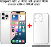 Dummy Fake Phone Model, Looks Like The Real Phone Compatible with Phone 16 PM, for Cell Phone Store Display or Send a Toy Phone for Kids (16ProMax,White Titanium,The Screen is Printed with Patterns)