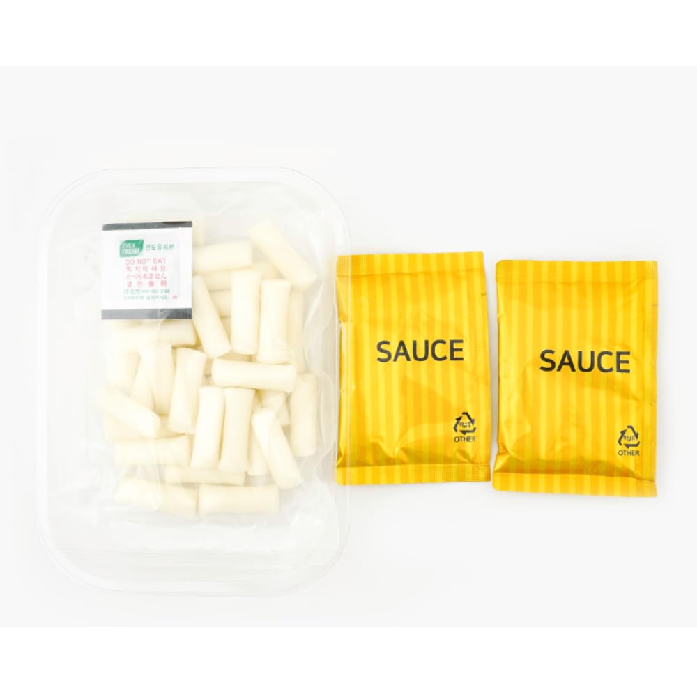 DONG WON Topokki with Cheese and Spicy Sauce, Korean Rice Cake Stick, Korean Street Food, 8.46 OZ (240 G) - 1 Pack Cheese and Spicy - 1 Pack