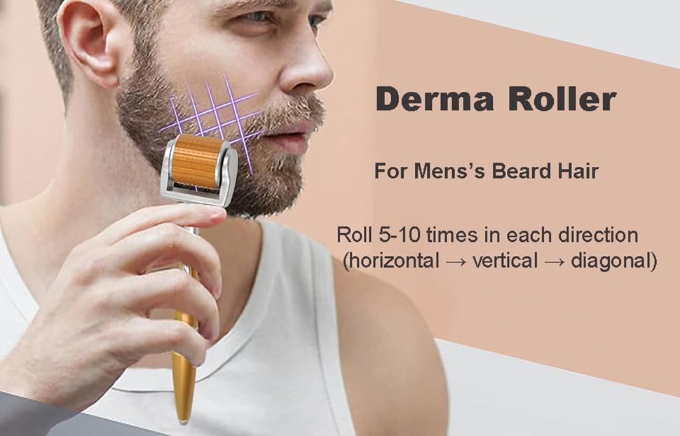 Derma Roller 0.25mm for Face, Microneedle Derma Roller for Hair and Beard (yellow-0.25)