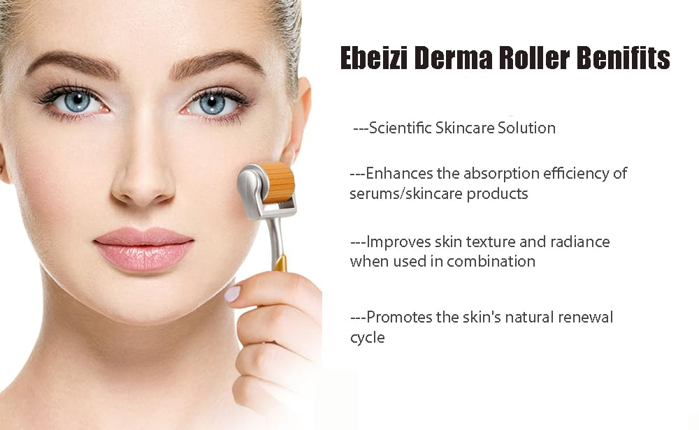 Derma Roller 0.25mm for Face, Microneedle Derma Roller for Hair and Beard (yellow-0.25)