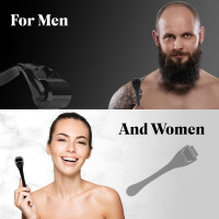 Derma Roller 540 Titanium Microneedles for Face, Scalp & Beard Care | 0.25mm Needle Depth | Premium Durable Design | Hypoallergenic & Easy-Clean | Unisex for Women & Men Black