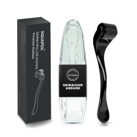 Derma Roller 540 Titanium Microneedles for Face, Scalp & Beard Care | 0.25mm Needle Depth | Premium Durable Design | Hypoallergenic & Easy-Clean | Unisex for Women & Men Black