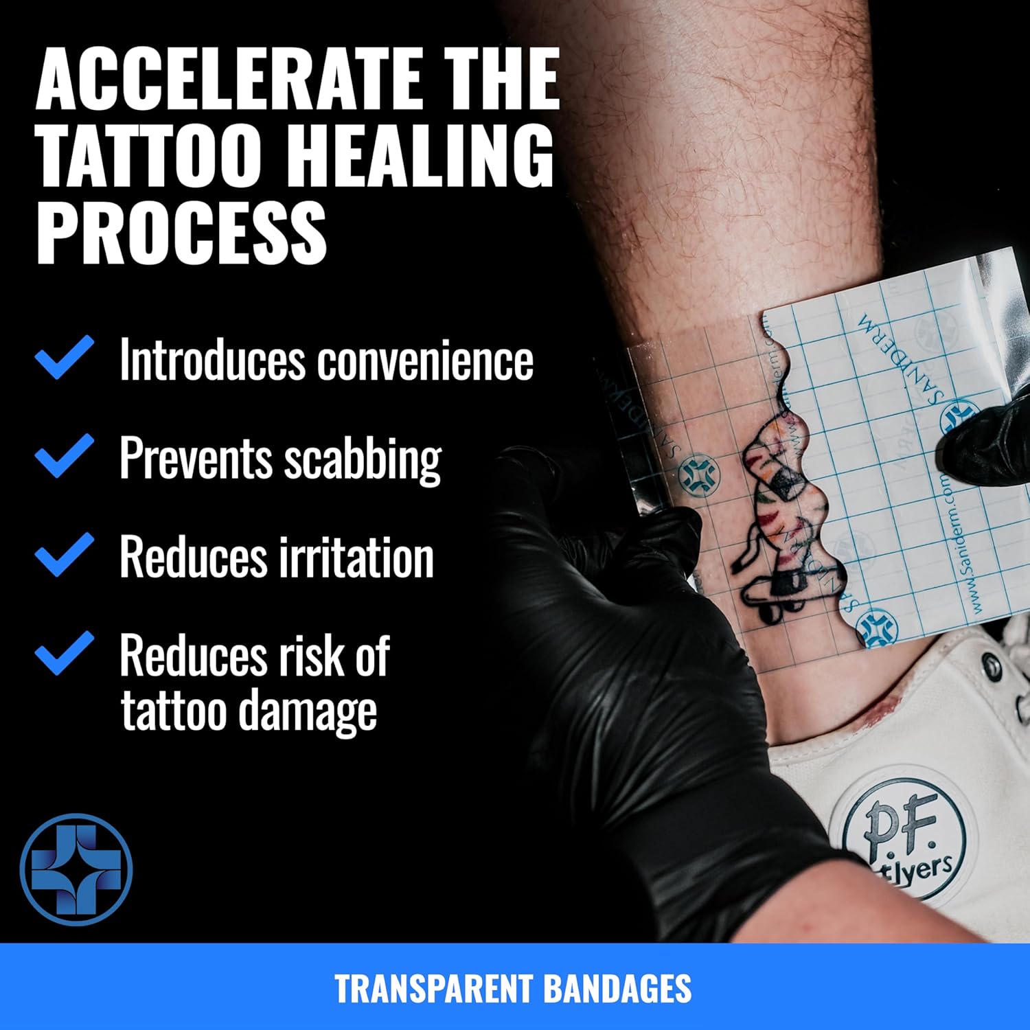 Saniderm Original Tattoo Aftercare Bandage (Personal Roll, 10.2 in x 2 yd) Personal Roll (10 in x 2 yd)