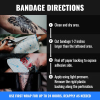 Saniderm Original Tattoo Aftercare Bandage (Personal Roll, 10.2 in x 2 yd) Personal Roll (10 in x 2 yd)