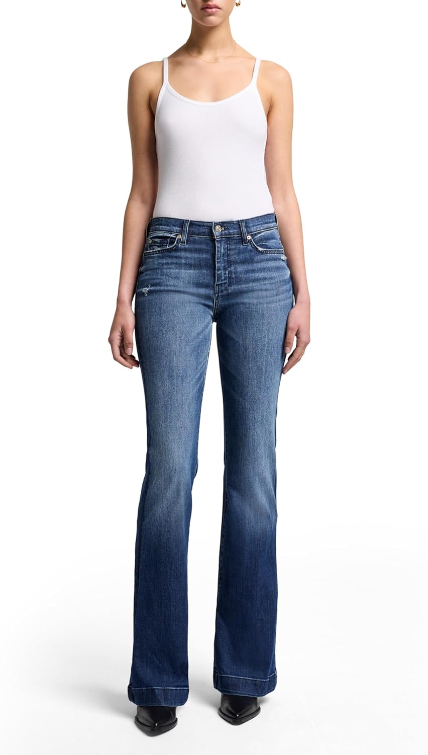 7 For All Mankind Women's Flare Wide Leg Jean 29 Lake Blue
