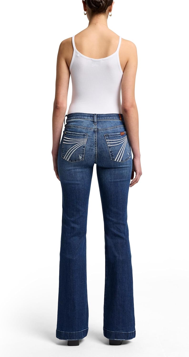 7 For All Mankind Women's Flare Wide Leg Jean 29 Lake Blue