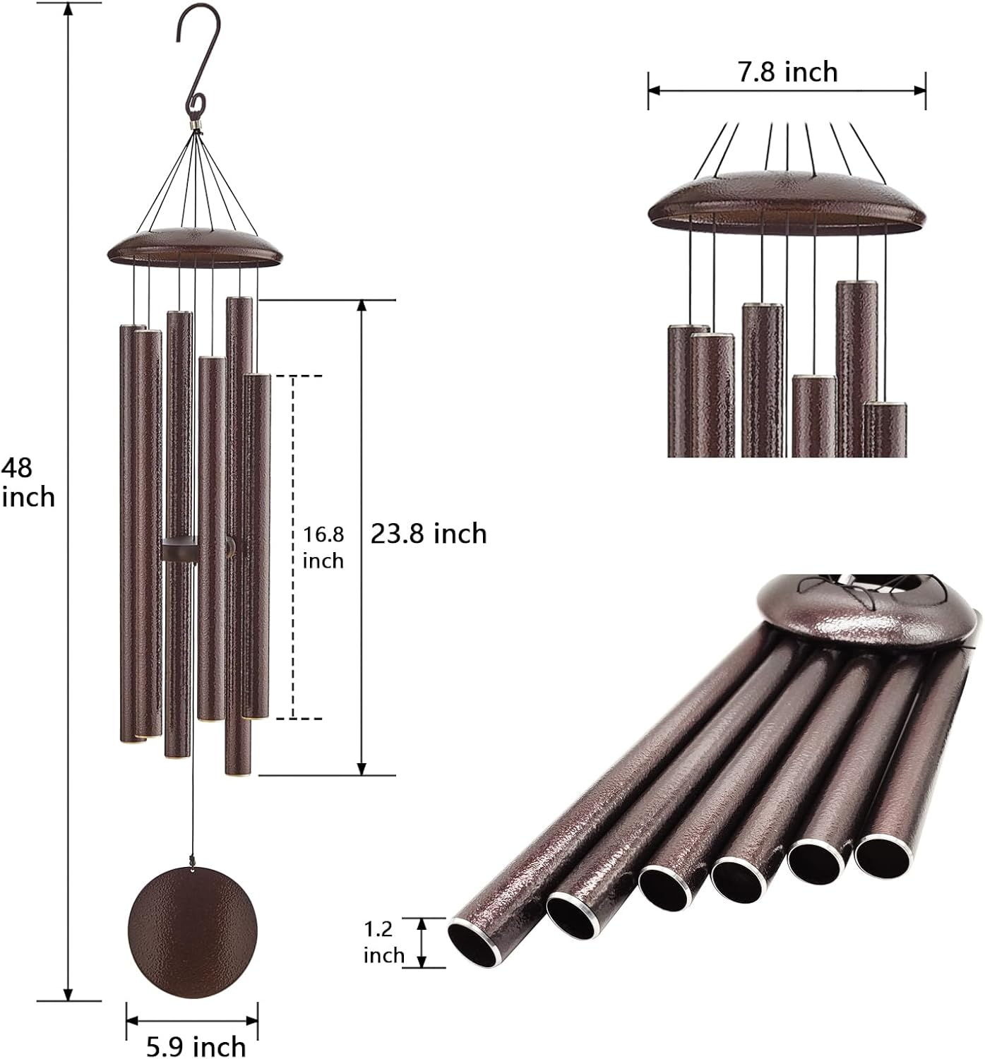 Extra Large Wind Chimes for Outside Deep Tone, Sympathy Memorial Gifts for Loss of Loved One,48