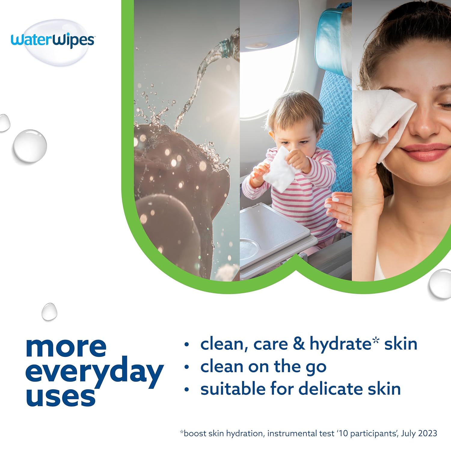 WaterWipes Sensitive+ Hydrating Boost Wipes, 3-In-1 Cleans, Cares, Hydrates, 99% Water with Aloe Vera, Unscented & Hypoallergenic Baby Wipes, 60 Count (1 Pack) Hydrating 1 Count (Pack of 60)