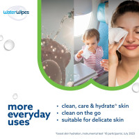 WaterWipes Sensitive+ Hydrating Boost Wipes, 3-In-1 Cleans, Cares, Hydrates, 99% Water with Aloe Vera, Unscented & Hypoallergenic Baby Wipes, 60 Count (1 Pack) Hydrating 1 Count (Pack of 60)