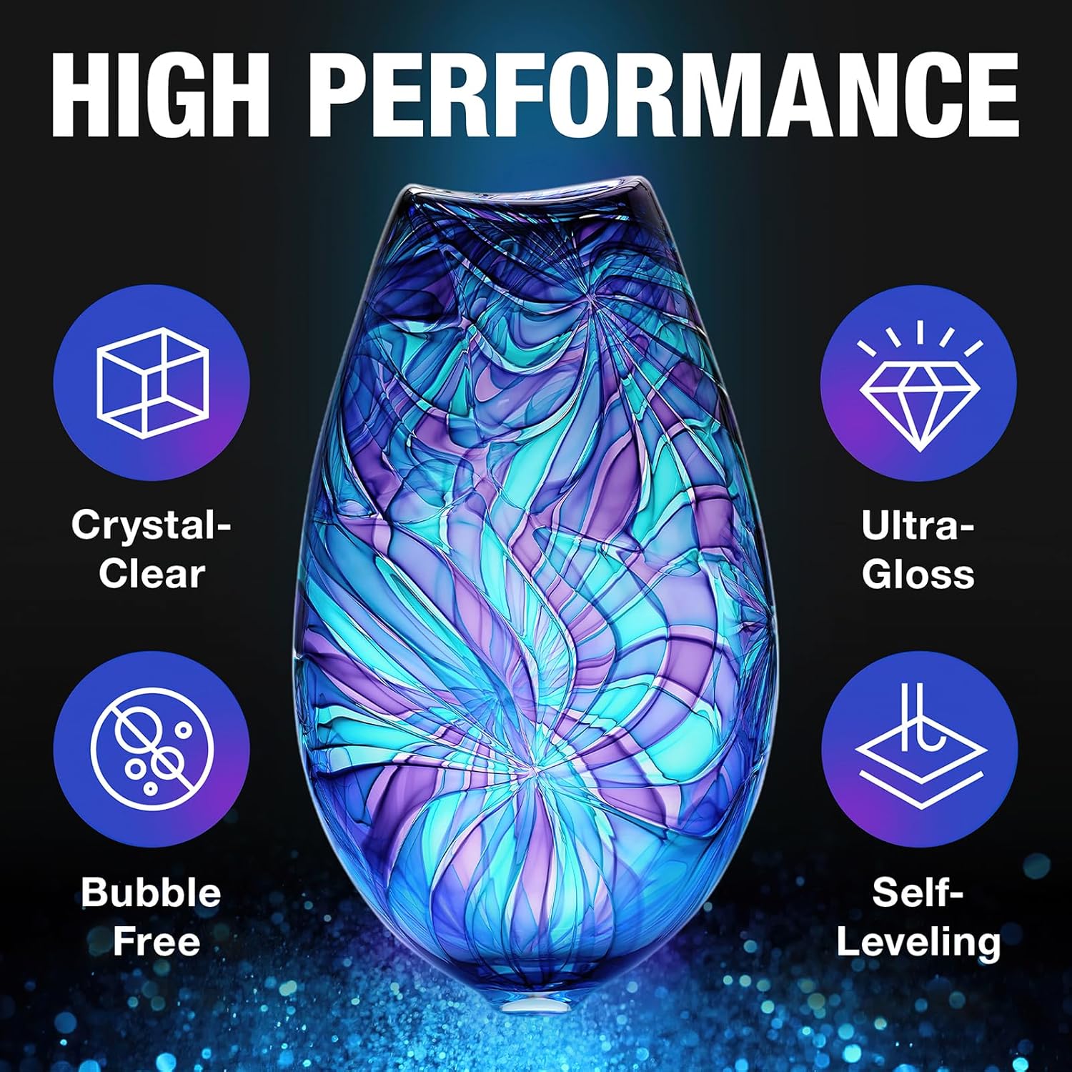 Epoxy Resin - 128OZ Crystal Clear, Self-Leveling, Bubbles Free, UV Resistant, Epoxy Resin Kit for DIY Art, Jewelry, Table, Countertop, 1:1 Mix (1 Gallon)