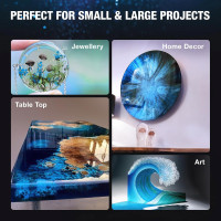 Epoxy Resin - 128OZ Crystal Clear, Self-Leveling, Bubbles Free, UV Resistant, Epoxy Resin Kit for DIY Art, Jewelry, Table, Countertop, 1:1 Mix (1 Gallon)