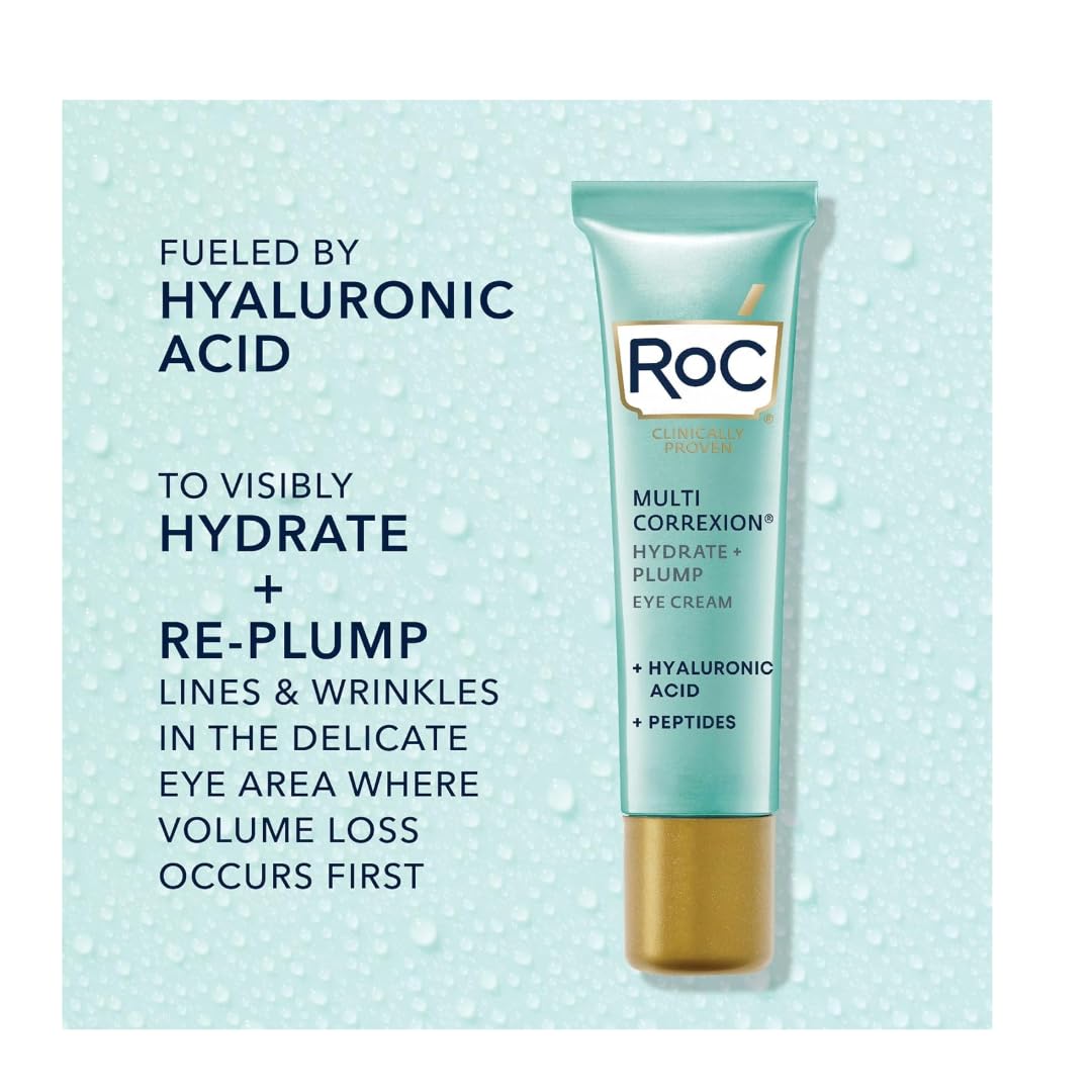 RoC Retinol Correxion NEW JUMBO SIZE Value Set, Deep Wrinkle Daily Moisturizer SPF 30 1.3 OZ + Anti-Aging Night Cream 1.3 OZ + Multi Correxion Hydrate Plump Eye Cream 0.4 OZ for Women & Men