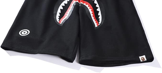 Men's Shark Camo Shorts Fashion Casual Athletic Pants Jogger XX-Large Black1