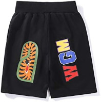 Men's Shark Camo Shorts Fashion Casual Athletic Pants Jogger XX-Large Black1