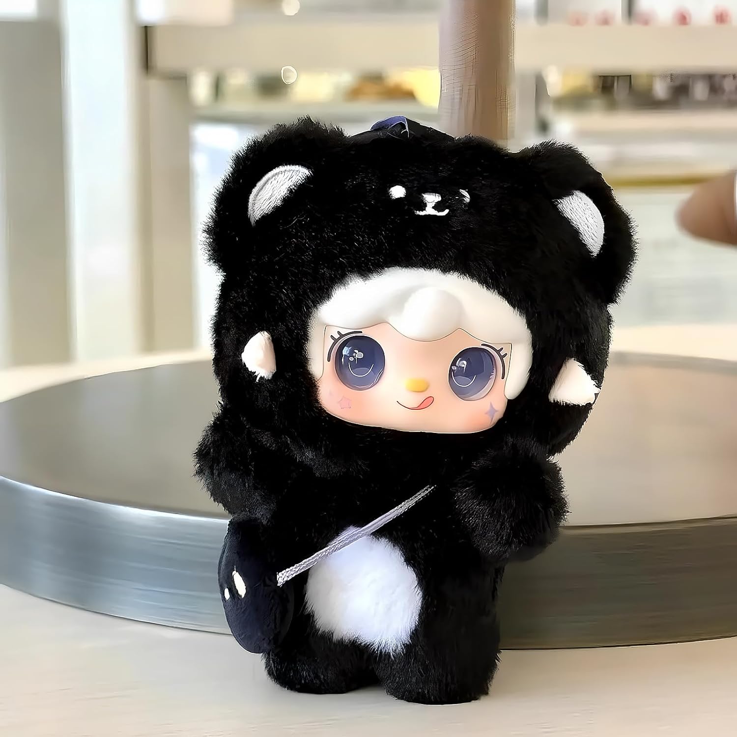 Yooki Take a Bite of Bear Series Plush Blind Box 1 PCS- Cute Vinyl Face Random Design Action Figures, Collectible Mystery Stuffed Toys Bag Charm Birthday for Girls 1pcs