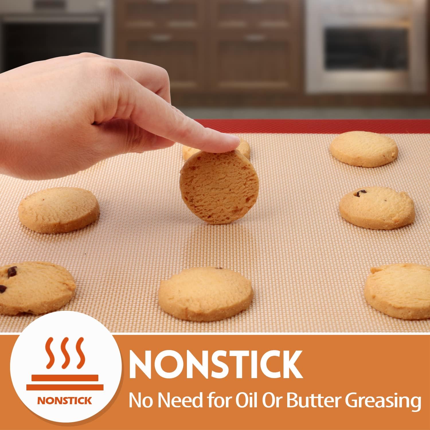 STATINT Non-Stick Silicone Baking Mat, Premium Food Safe - Pack of 2, for Cookie Oven Reusable Mat, 16.5