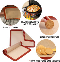 STATINT Non-Stick Silicone Baking Mat, Premium Food Safe - Pack of 2, for Cookie Oven Reusable Mat, 16.5