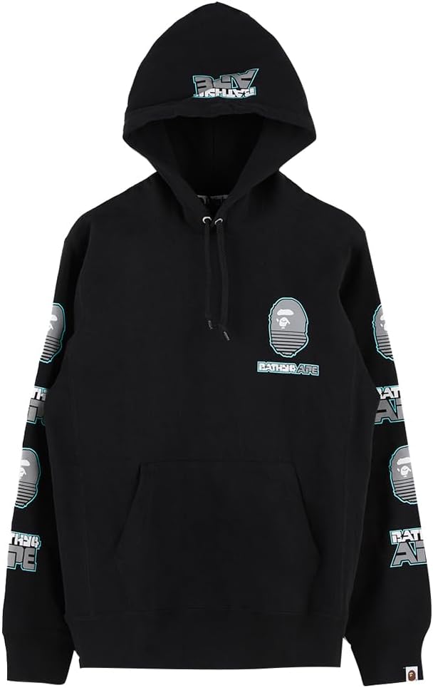 A Bathing Ape, Pre-Loved Men's Bape Future Techno Ape Graphic Hoodie X-Large Black