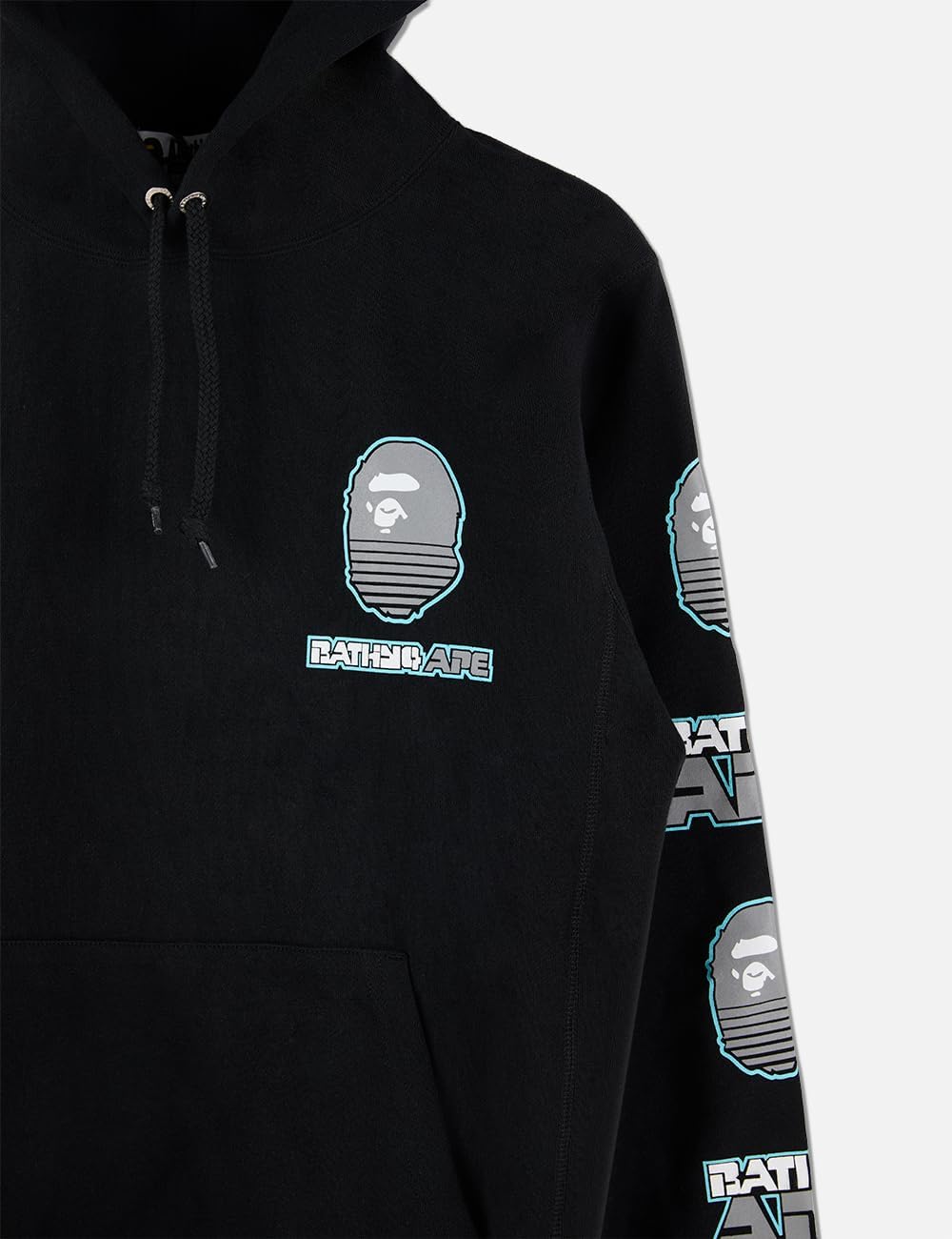 A Bathing Ape, Pre-Loved Men's Bape Future Techno Ape Graphic Hoodie X-Large Black
