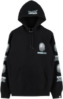 A Bathing Ape, Pre-Loved Men's Bape Future Techno Ape Graphic Hoodie X-Large Black