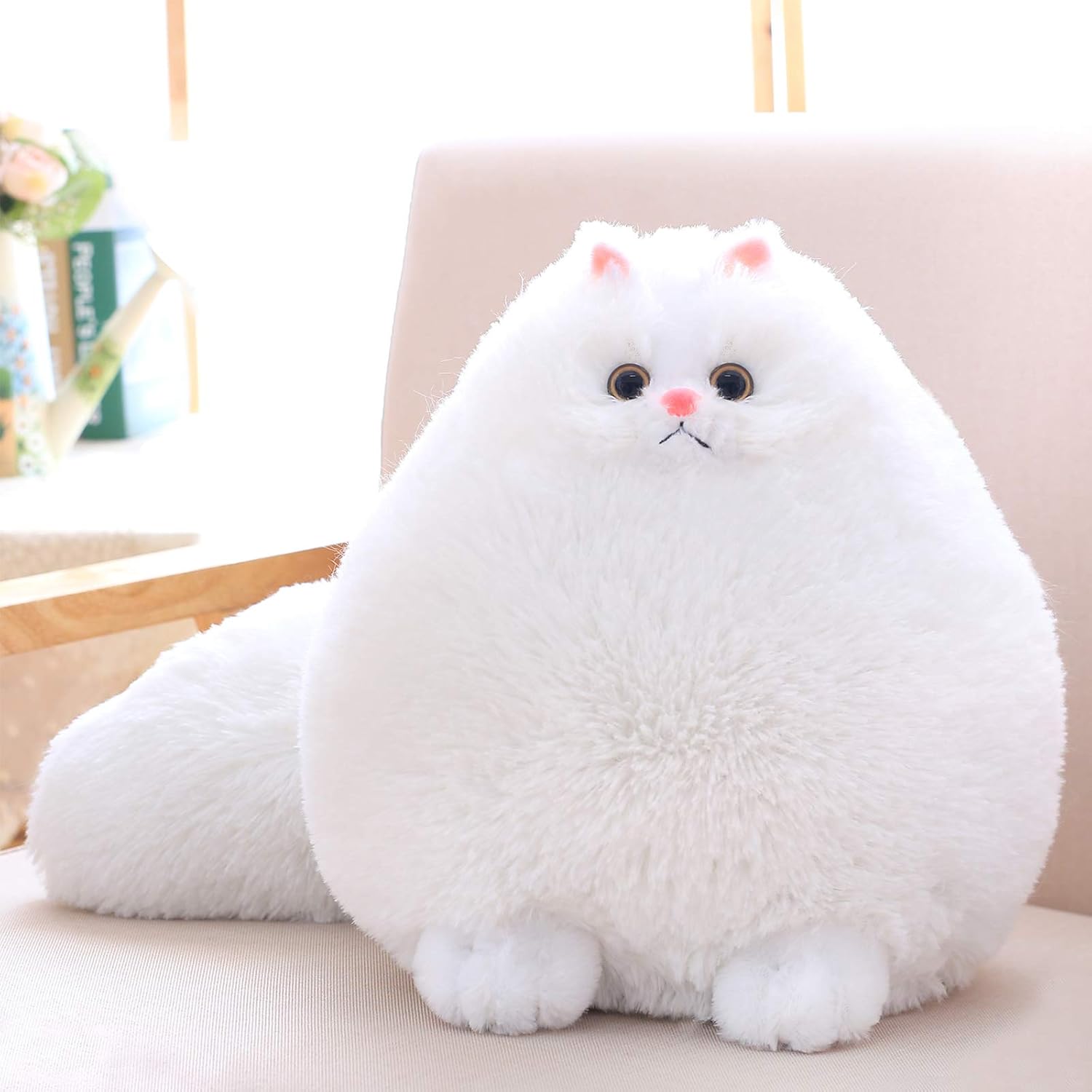 Winsterch Stuffed Animal Plushie Cat Stuffed Animal,Cute Soft Plush Cat Animals,White Stuffed Cat, Birthday for Kids,Boys,Girls,Fat Cat Stuffed Toy (White, 10 Inches) White 10 Inches