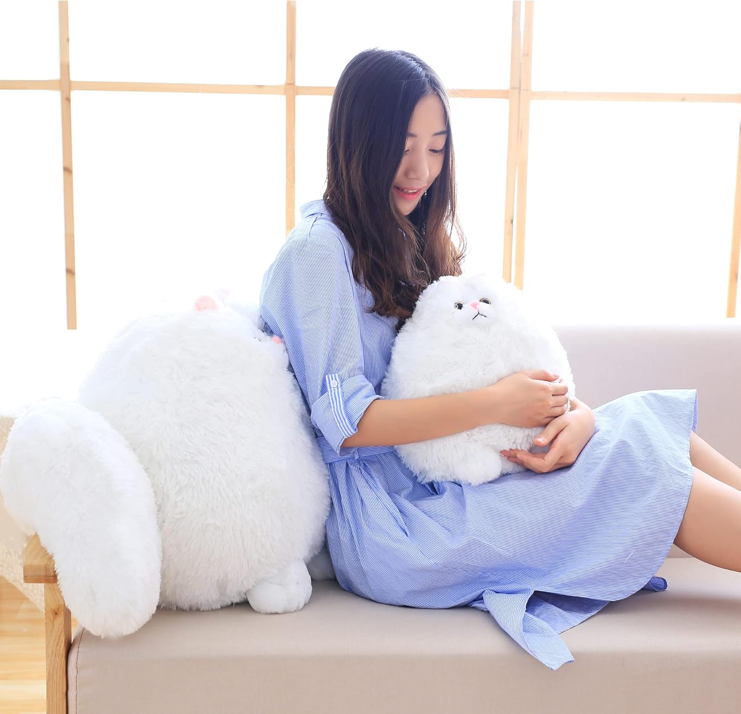 Winsterch Stuffed Animal Plushie Cat Stuffed Animal,Cute Soft Plush Cat Animals,White Stuffed Cat, Birthday for Kids,Boys,Girls,Fat Cat Stuffed Toy (White, 10 Inches) White 10 Inches