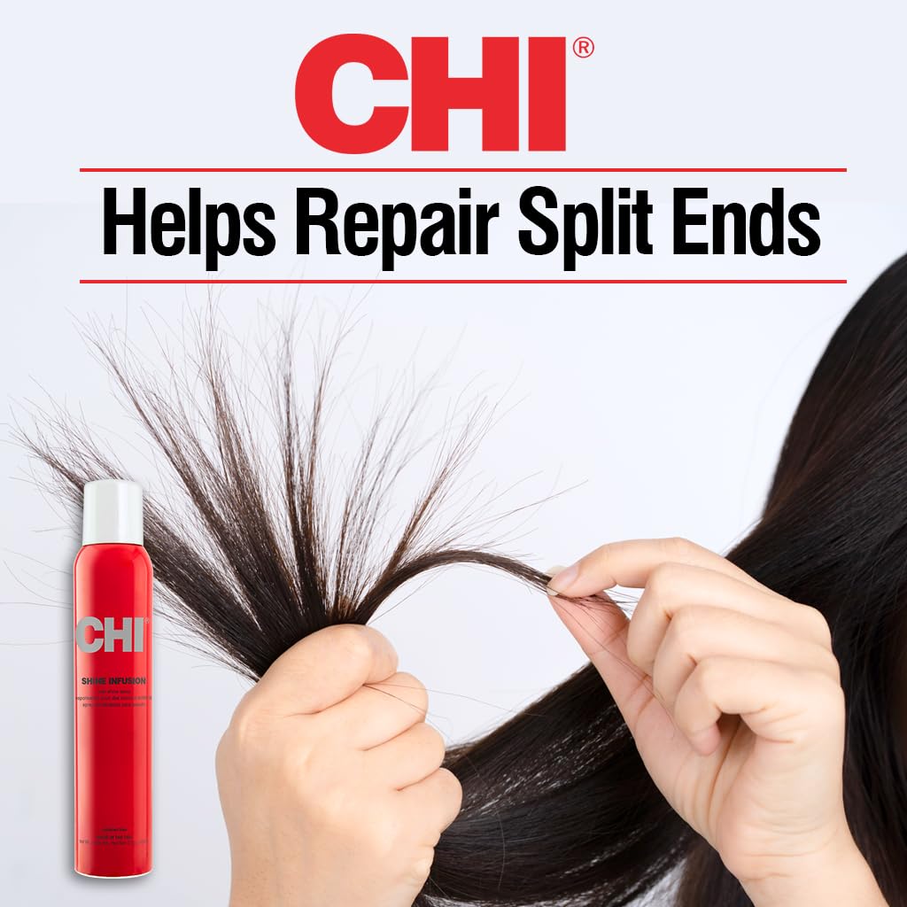 CHI Shine Infusion Thermal Polishing Spray, Adds Shine, Controls Frizz & Split Ends for All Hair Types - Unisex, Sulfate & Paraben-Free - 5.3 Oz Unscented 5.3 Ounce (Pack of 1)