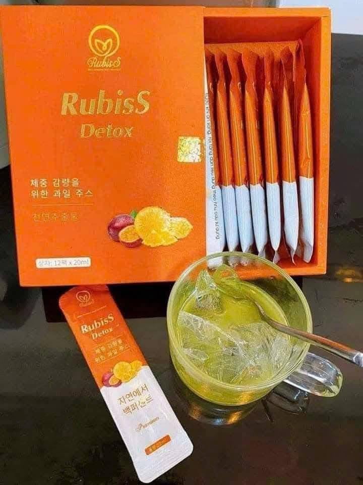 Nuoc ep Chanh Dây Rubiss Detox Fruit Drink Mix, Orange Box- 12 packets