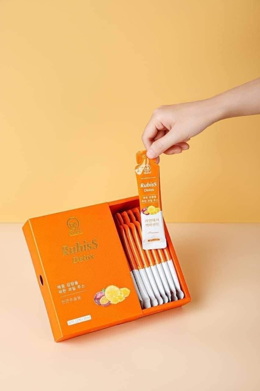 Nuoc ep Chanh Dây Rubiss Detox Fruit Drink Mix, Orange Box- 12 packets