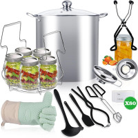Canning Pot-Canning supplies starter kit, Stainless Steel Canning Tool Kit，Water bath canner with rack for canning. VICAN-SET
