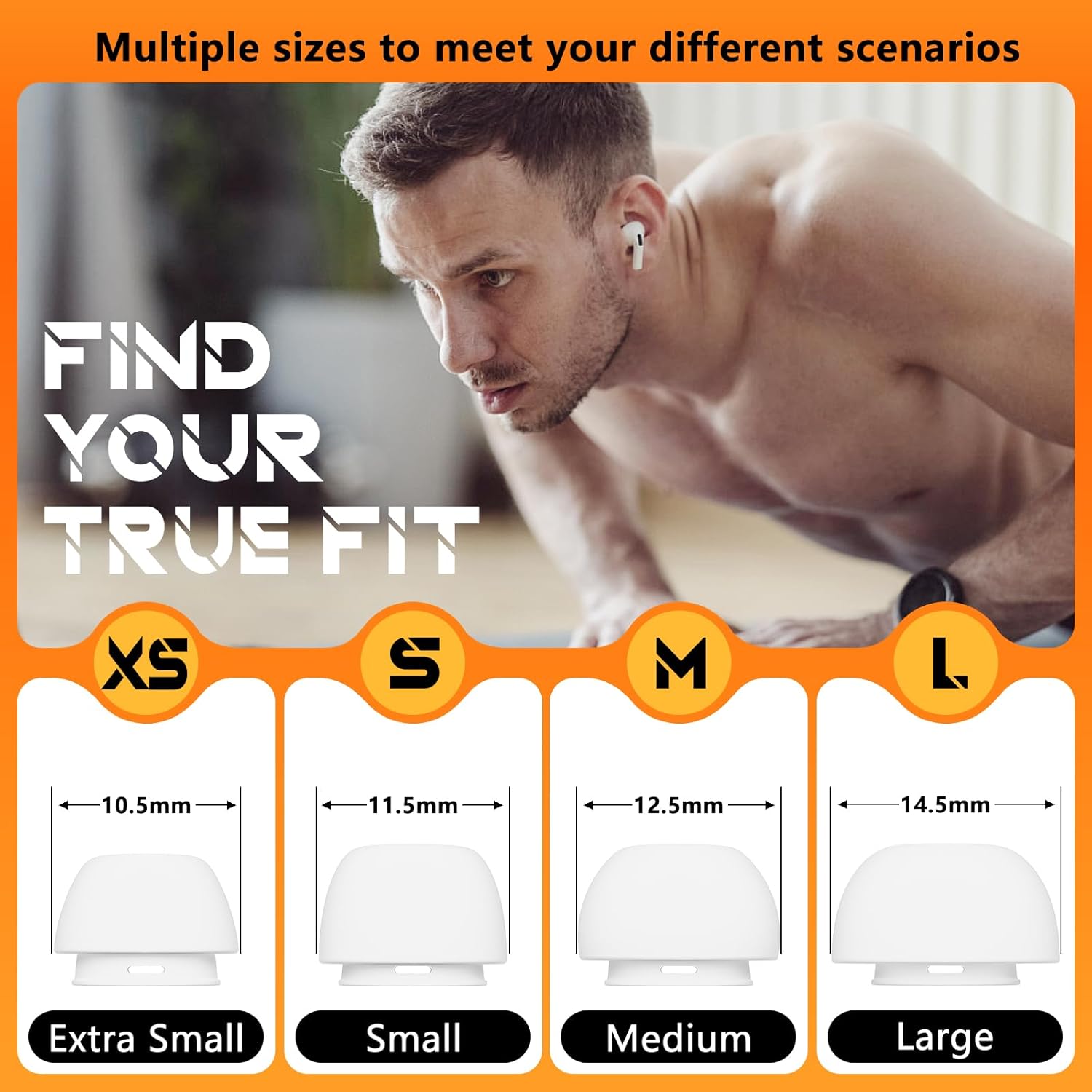 4 Pairs Replacement Ear Tips for AirPods Pro 2nd/1st Generation with Portable Storage Box & Cleaner Pen,Noise Reduction Holewith & Built-in dust Guard Screen,Silicone Ear Tips for AirPods Pro (White) 4White+pen