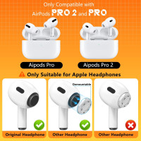 4 Pairs Replacement Ear Tips for AirPods Pro 2nd/1st Generation with Portable Storage Box & Cleaner Pen,Noise Reduction Holewith & Built-in dust Guard Screen,Silicone Ear Tips for AirPods Pro (White) 4White+pen