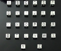 Honbay 78PCS Metal Silver Letters Alphabet Cube A-z Cube Spacer Beads Cub 7mm