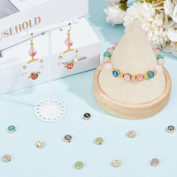 SUNNYCLUE 1 Box 52Pcs Alloy Alphabet Beads Metal Letter Bead Bulk Flat Round Initial Alloy Letters Multicolor Enamel Beads for Jewelry Making Beads Accessories DIY Earring Crafting Beginners Women