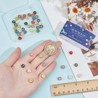 SUNNYCLUE 1 Box 52Pcs Alloy Alphabet Beads Metal Letter Bead Bulk Flat Round Initial Alloy Letters Multicolor Enamel Beads for Jewelry Making Beads Accessories DIY Earring Crafting Beginners Women