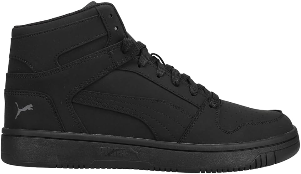 PUMA mens Rebound Layup Mid Black-black-castlerock 10