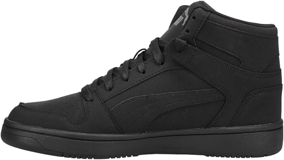 PUMA mens Rebound Layup Mid Black-black-castlerock 10